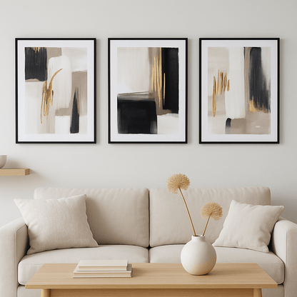 Pictures  -  Trio Of Textured Abstract Framed Pictures  -  60115428