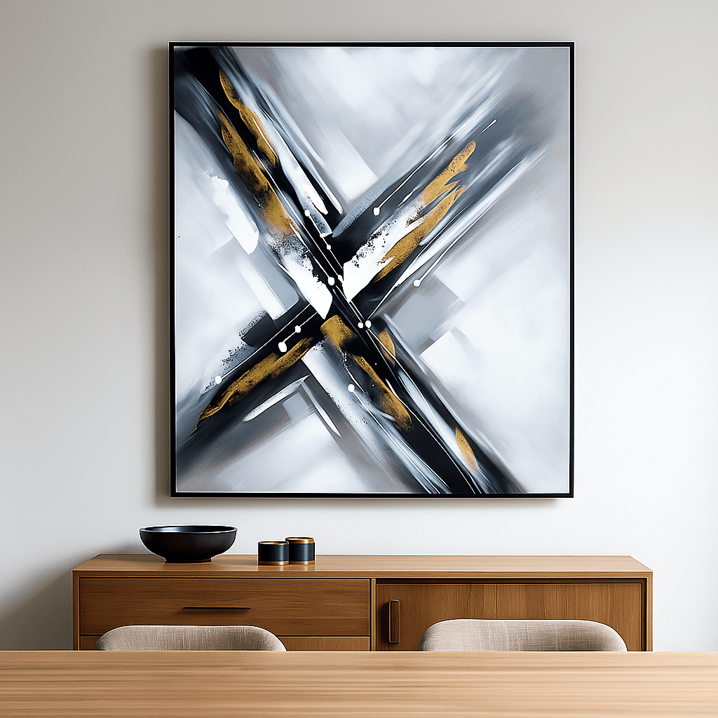 Pictures  -  Monochrome X Frame Canvas - 120 x 100cm  -  60115433
