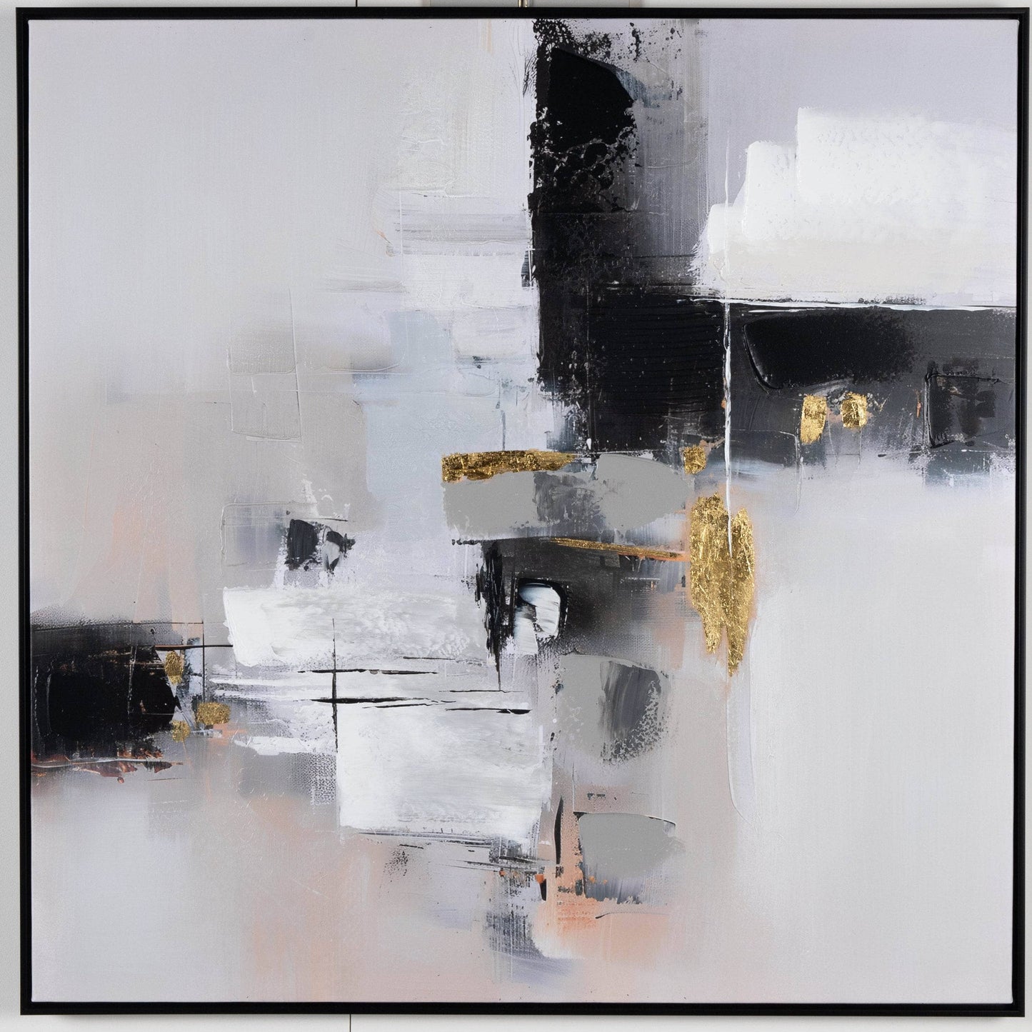 Furniture  -  Golden Echoes Framed Canvas - 100 x 100cm  -  60115434