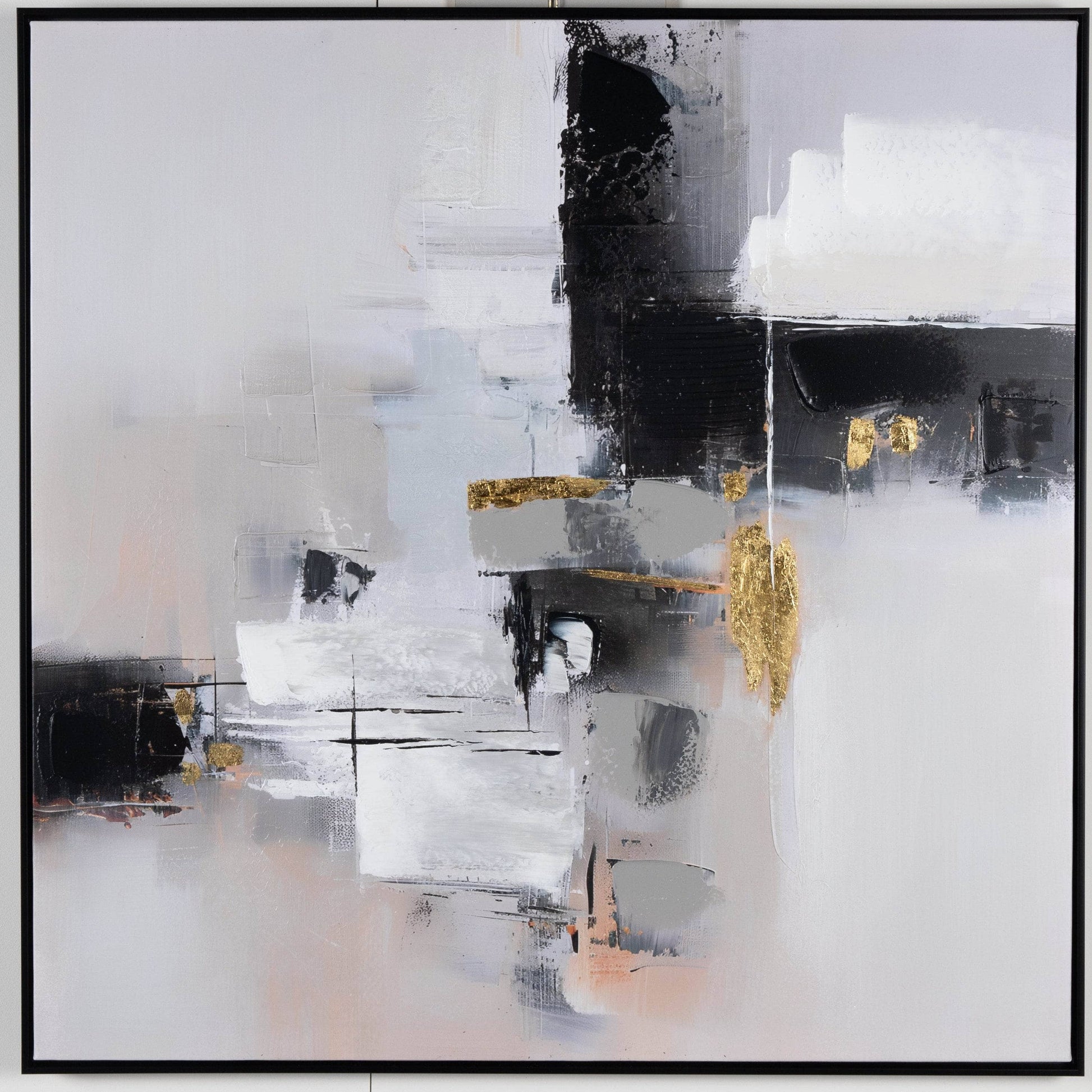 Furniture  -  Golden Echoes Framed Canvas - 100 x 100cm  -  60115434