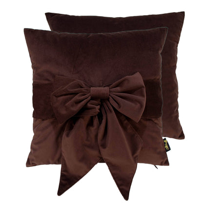 Homeware  -  Tiedup Velvet Cushion - Chocolate  -  60115442