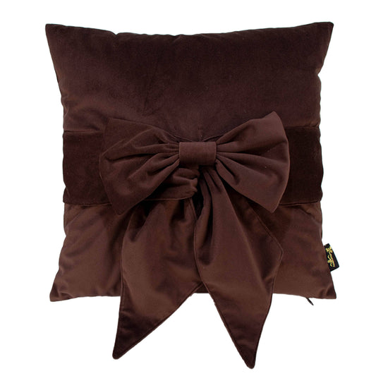 Homeware  -  Tiedup Velvet Cushion - Chocolate  -  60115442