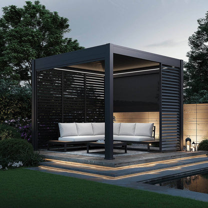 Gardening  -  O.C Weatheking Motorised Roof Pergola With LED Lights – 3x3m  -  60166721