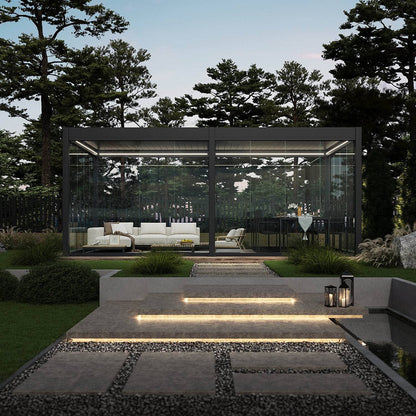 Gardening  -  O.C Weatherking Motorised Roof Pergola With LED Lights - 6x3m  -  60166723