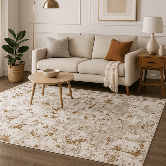 Rugs  -  Global 3010B Cream & Gold Rug - Various Sizes  - 