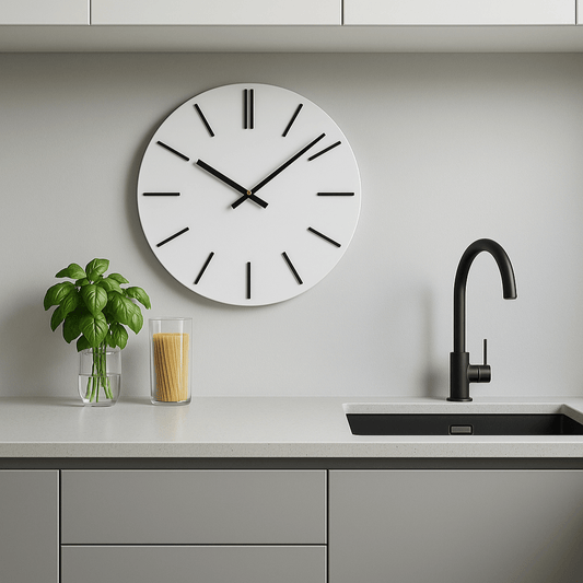 Homeware  -  White & Black Wall Clock - 50cm  -  60215087