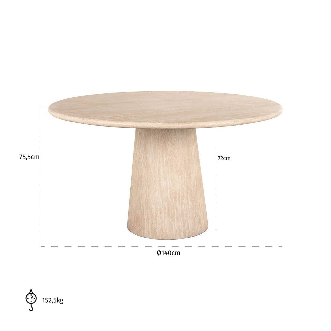 Furniture  -  Kensington Round Dining Table - 140cm  -  60269628