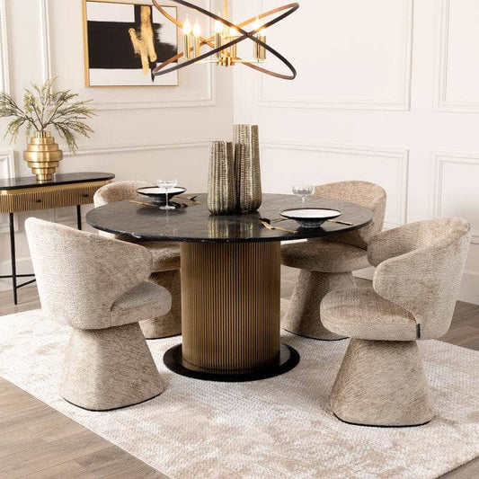Furniture  -Foundry Round Dining Table & 4 Clara Chairs  -  60269648