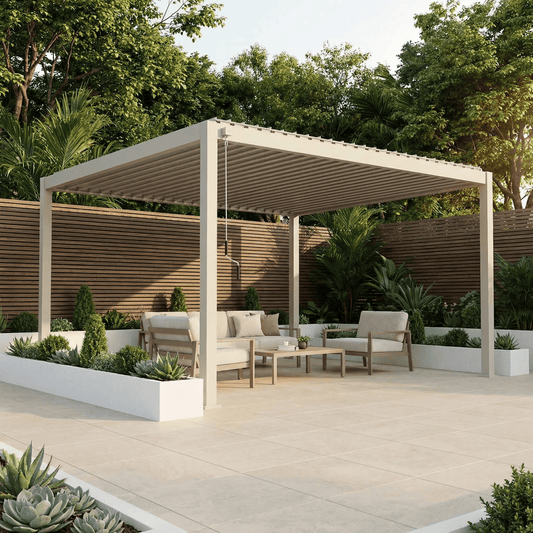 Gardening  -  Nova Titan Pebble Aluminium Pergola - 4x3m  -  60269671