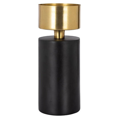 Homeware  -  Castellan Black & Gold Candle Holder - Small  -  60313028