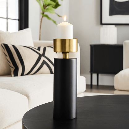Homeware  -  Castellan Black & Gold Candle Holder - Big  -  60313029