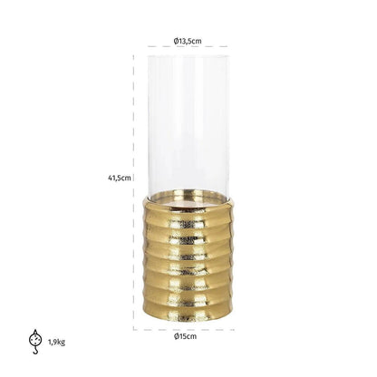 Homeware  -  Bodil Hurricane Gold Candle Holder - Large  -  60313045