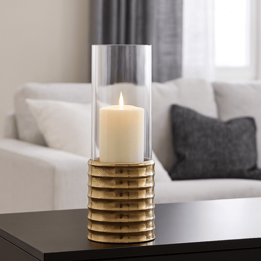 Homeware  -  Bodil Hurricane Gold Candle Holder - Large  -  60313045