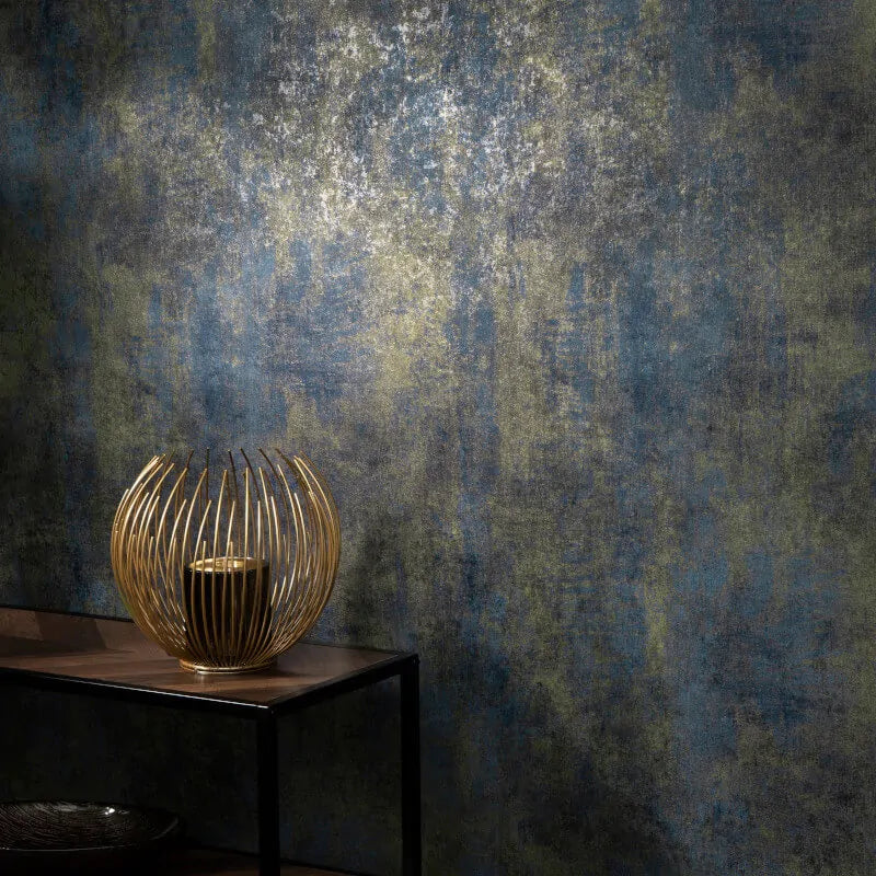 Wallpaper  -  Erismann B47 Elle Blue & Gold Wallpaper - 10438-08  -  60345184