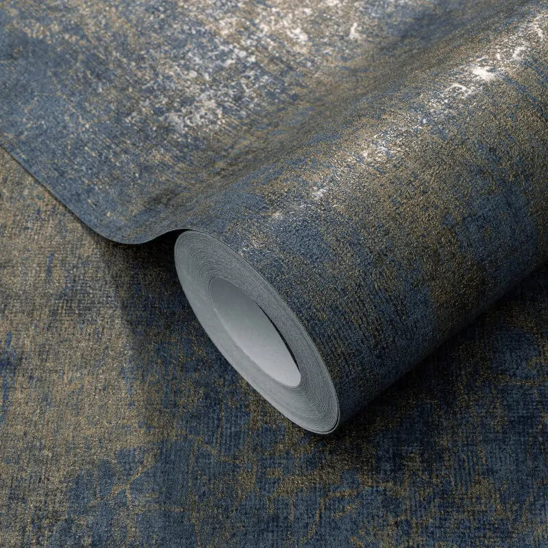 Wallpaper  -  Erismann B47 Elle Blue & Gold Wallpaper - 10438-08  -  60345184