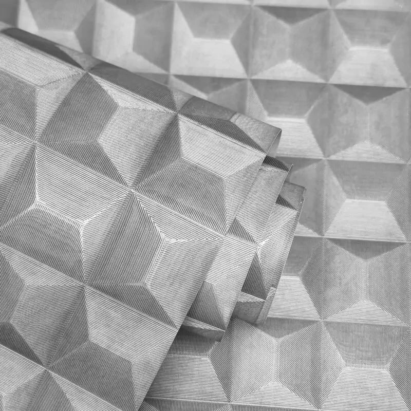 Wallpaper  -  Fine Decor B49 Romero Geometric Grey Wallpaper - M95684  -  60345202