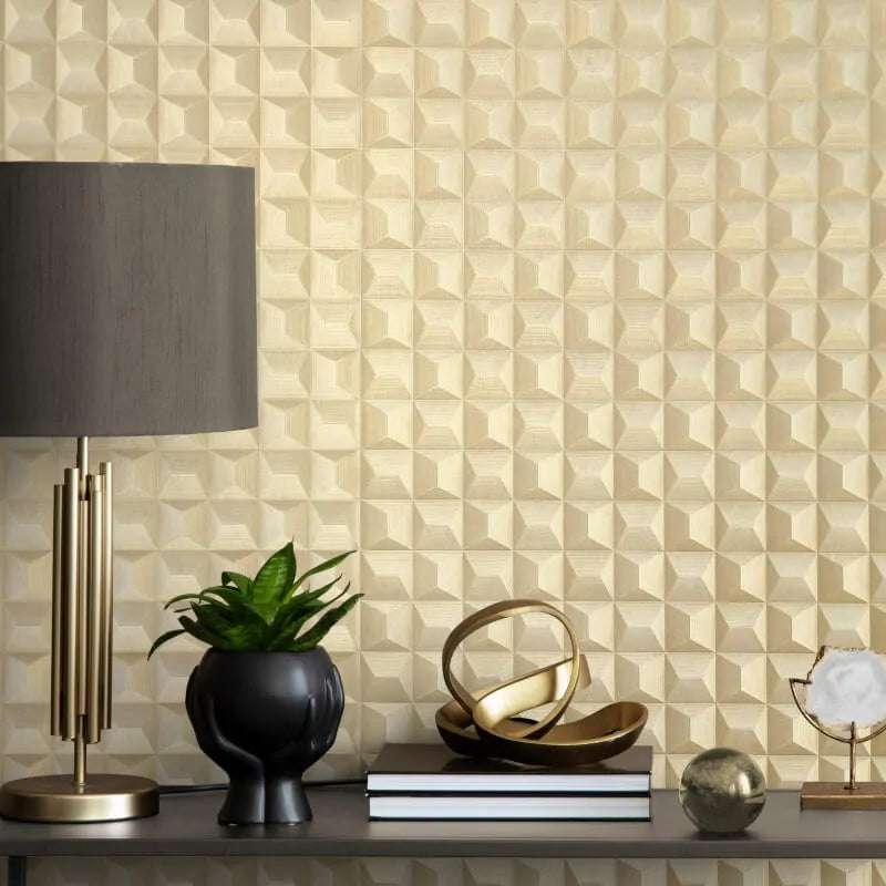 Wallpaper  -  Fine Decor B49 Romero 3D Geometric Gold Wallpaper - M95685  -  60345204