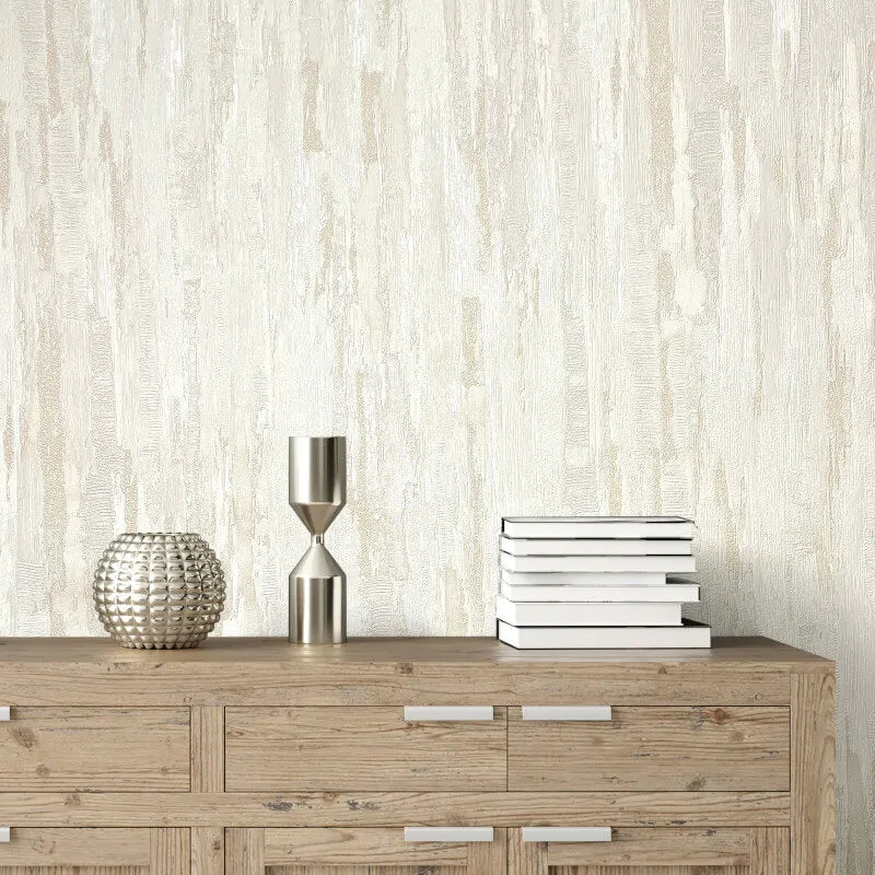 Wallpaper  -  Fine Decor B41 Gianni Textured Plain Warm Ivory Wallpaper - M95696  -  60345214
