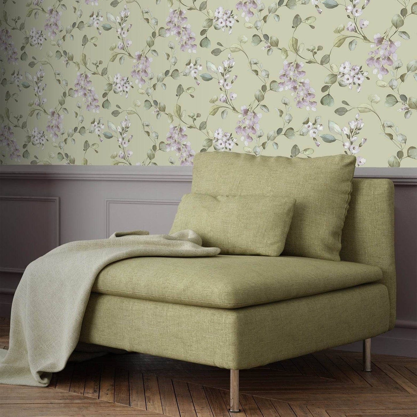 Wallpaper  -  Rasch B65 Rosalie Floral Sage Wallpaper - 260652  -  60345226
