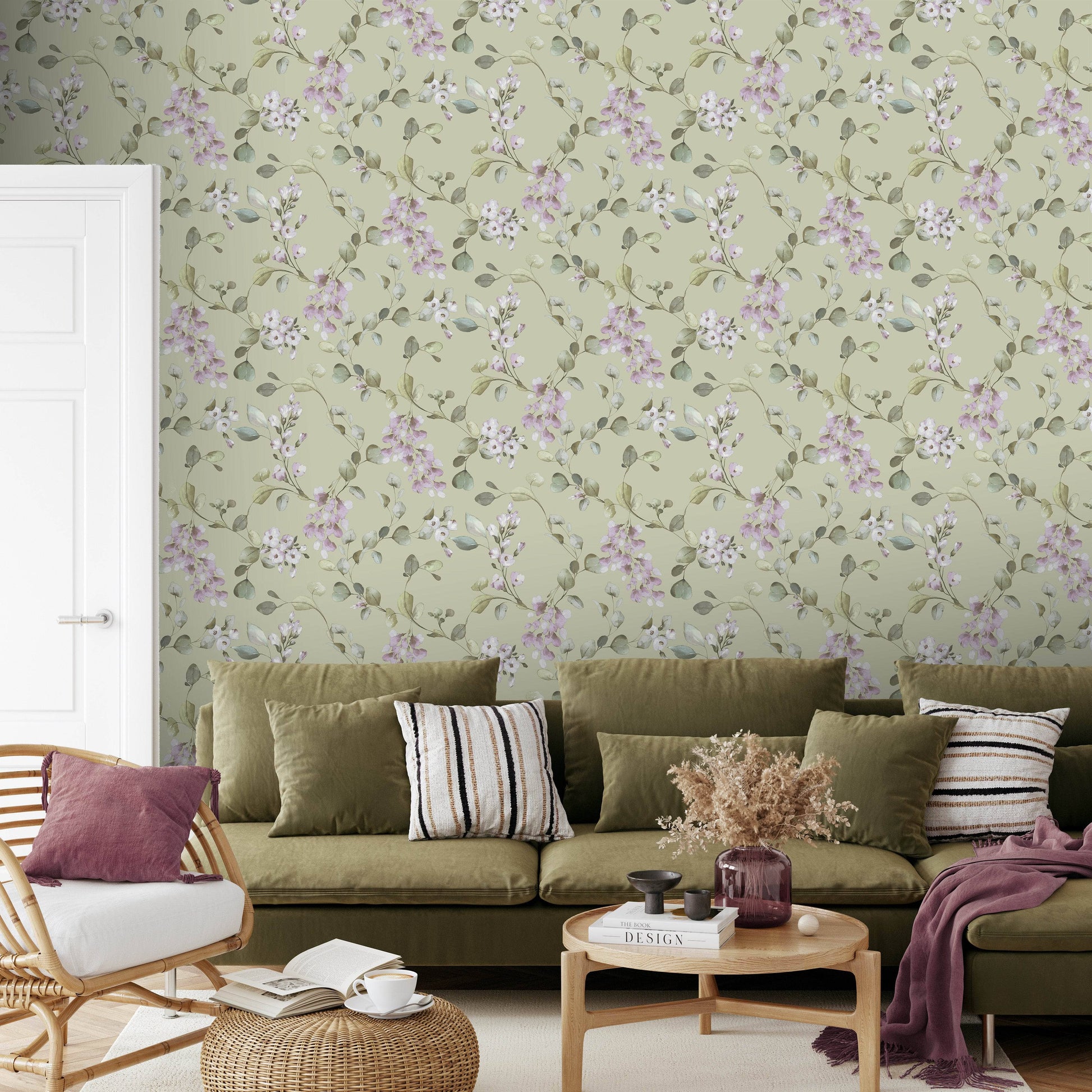 Wallpaper  -  Rasch B65 Rosalie Floral Sage Wallpaper - 260652  -  60345226