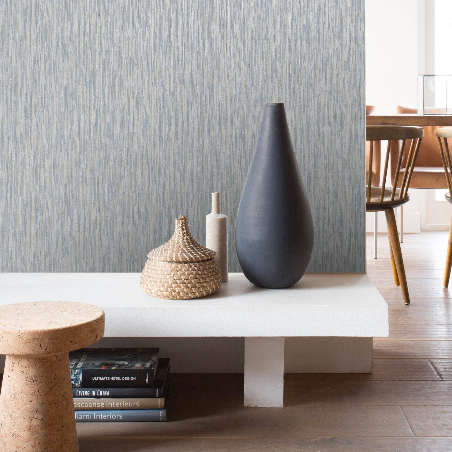 Wallpaper  -  Rasch B65 Rosalie Texture Blue Wallpaper - 260841  -  60345236