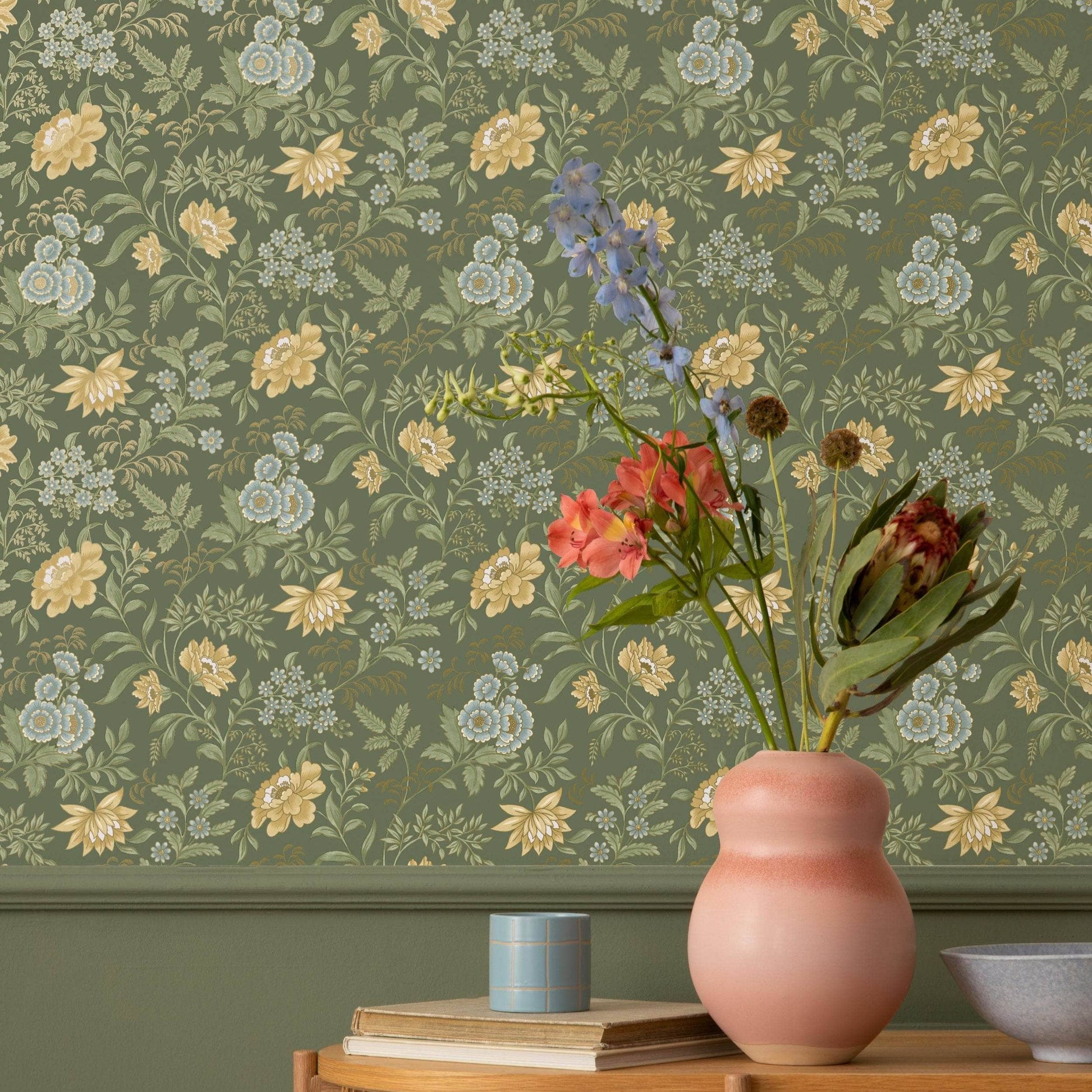 Wallpaper  -  Rasch Garden Muse Evergreen Wallpaper - 100029  -  60345238