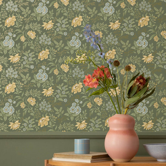 Wallpaper  -  Rasch Garden Muse Evergreen Wallpaper - 100029  -  60345238