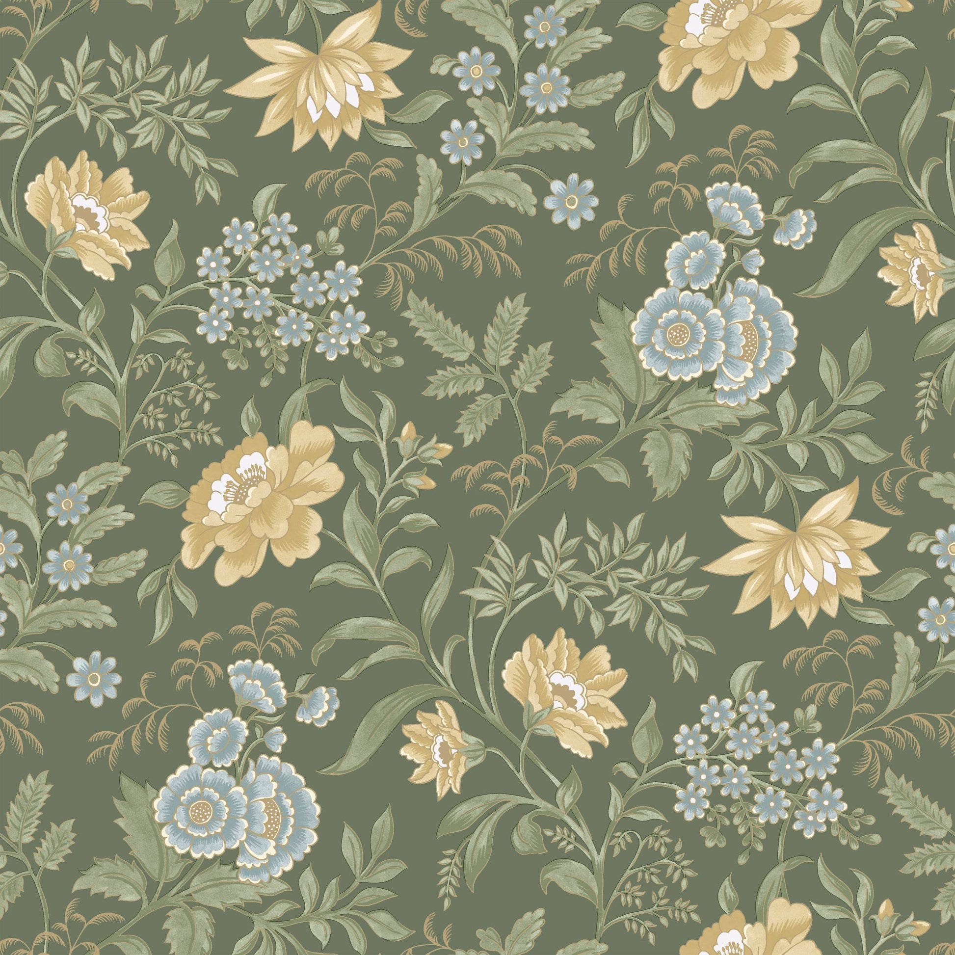 Wallpaper  -  Rasch Garden Muse Evergreen Wallpaper - 100029  -  60345238