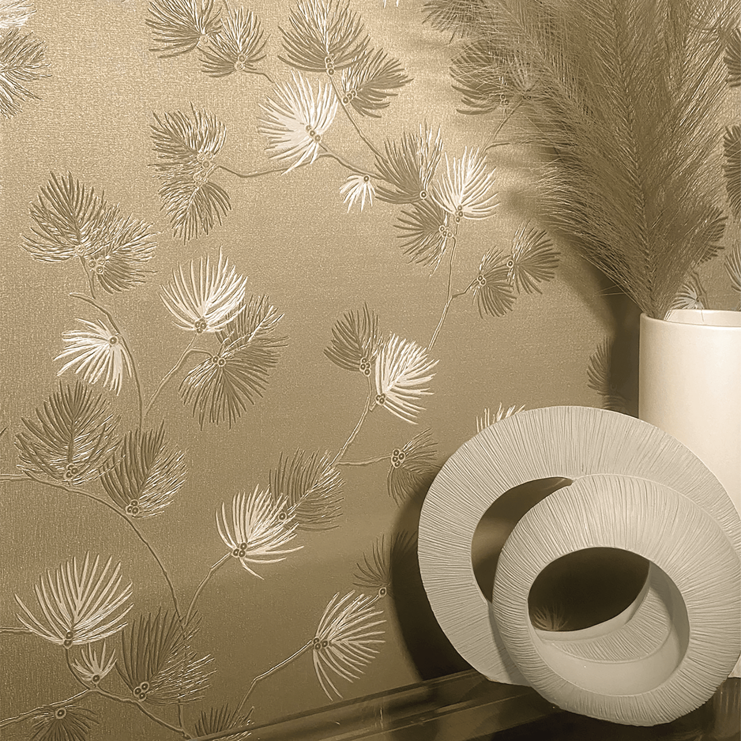 Wallpaper  -  Belgravia B09 Valentino Pine Champagne Wallpaper - 1933  -  60345295