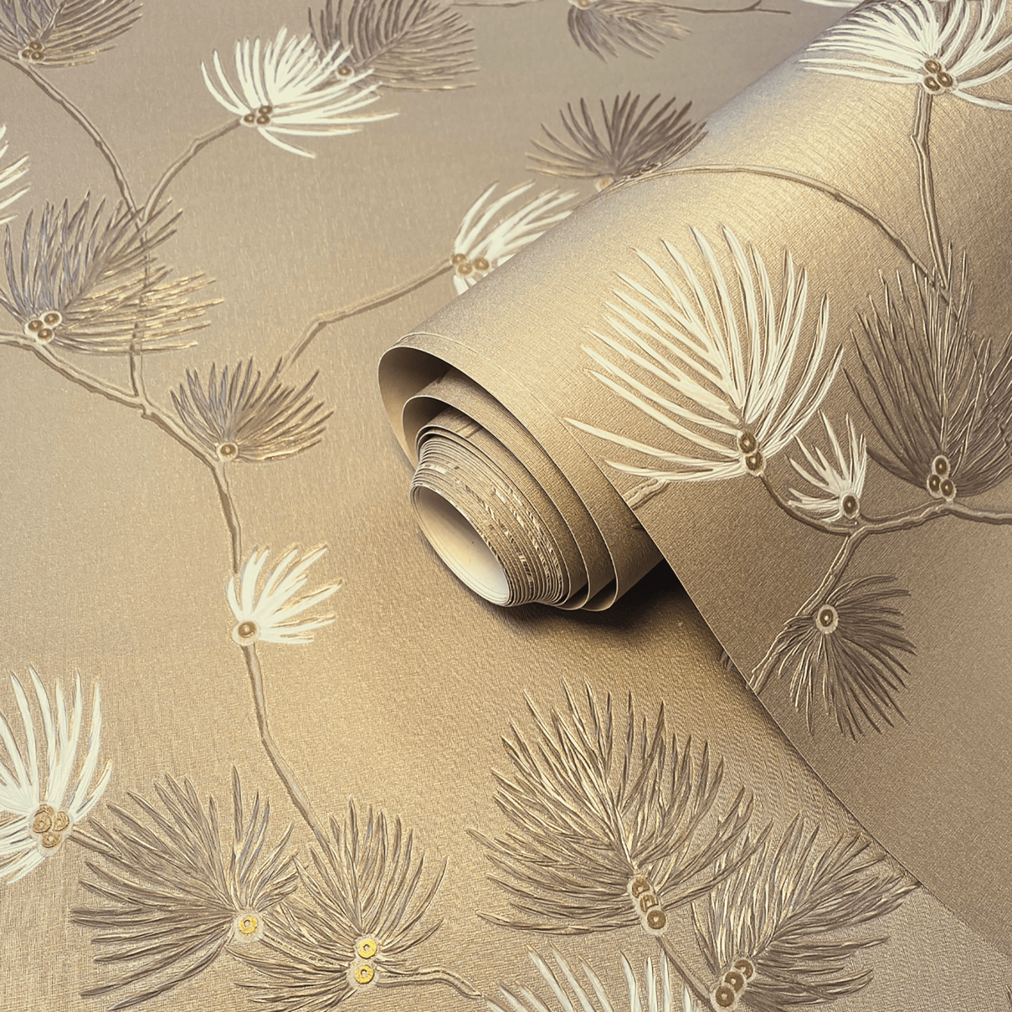 Wallpaper  -  Belgravia B09 Valentino Pine Champagne Wallpaper - 1933  -  60345295