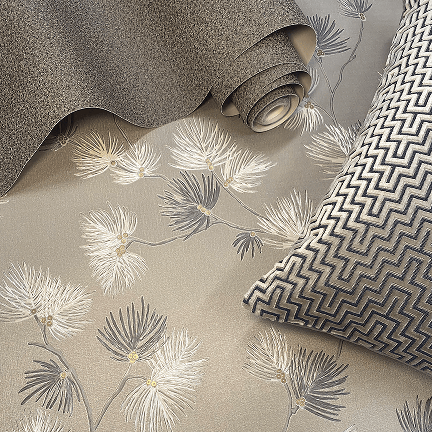 Wallpaper  -  Belgravia B09 Valentino Pine Soft Mocha Wallpaper - 1934  -  60345297