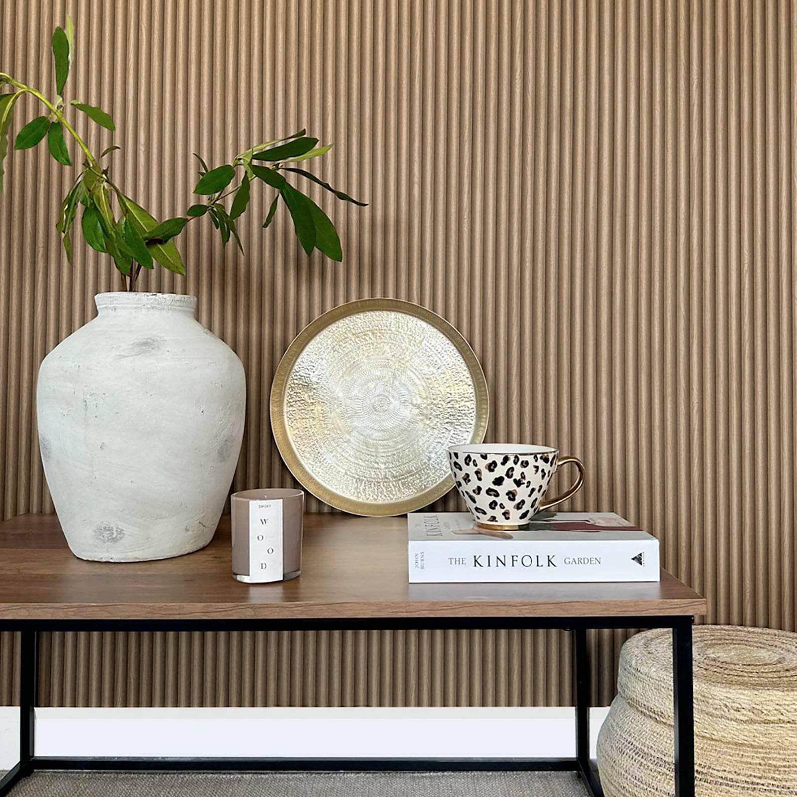 Wallpaper  -  Belgravia B78 Misaki Ribbed Wood Brown Wallpaper - 2323  -  60345305