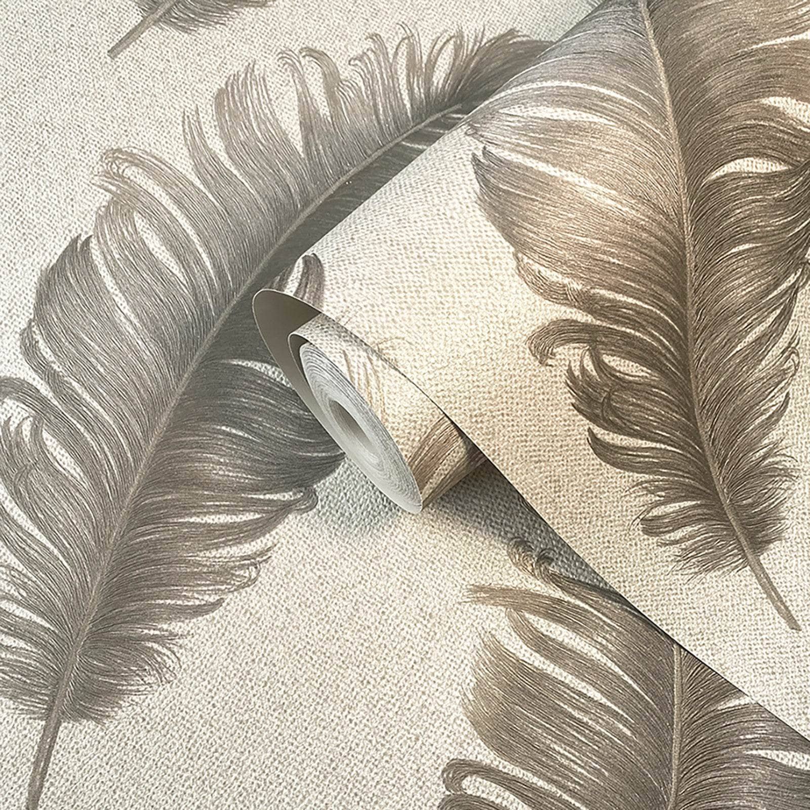 Wallpaper  -  Belgravia B10 Ciara Feather Mocha Wallpaper - 4411  -  60345307