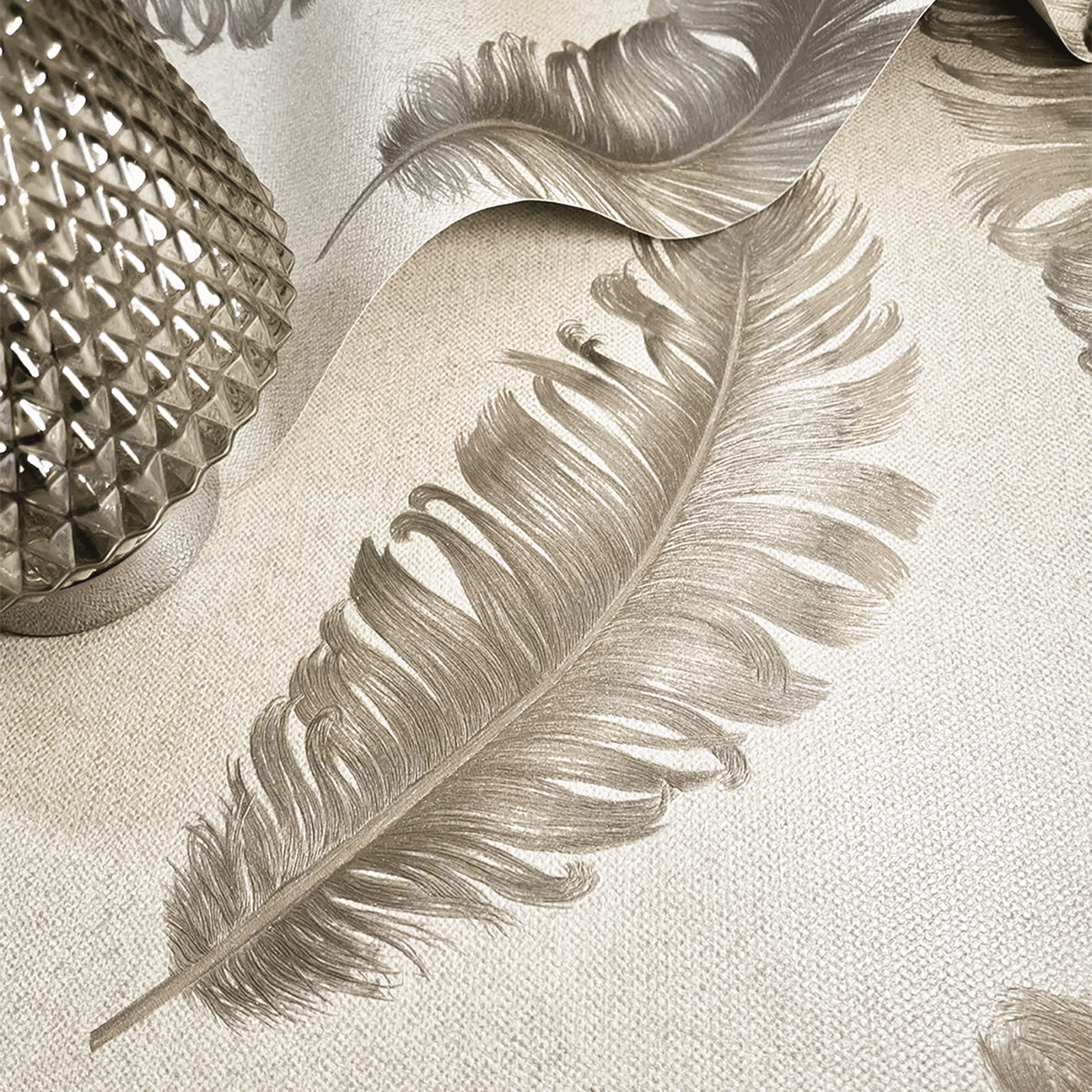 Wallpaper  -  Belgravia B10 Ciara Feather Mocha Wallpaper - 4411  -  60345307