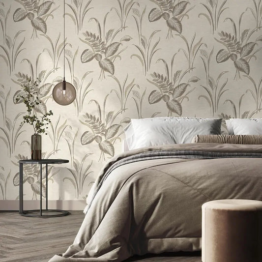 Wallpaper  -  Belgravia B08 Palma Leaf Mocha & Champagne Wallpaper - 9009  -  60345315