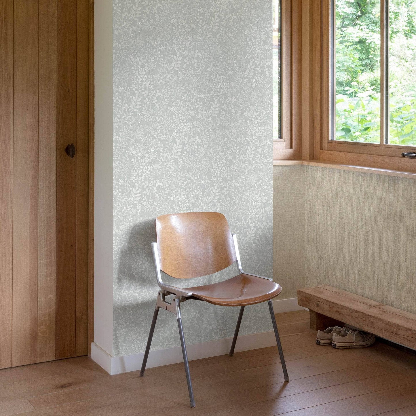 Wallpaper  -  Grandeco B44 Karuna Stitched Organic Grey Wallpaper - 205001  -  60345325