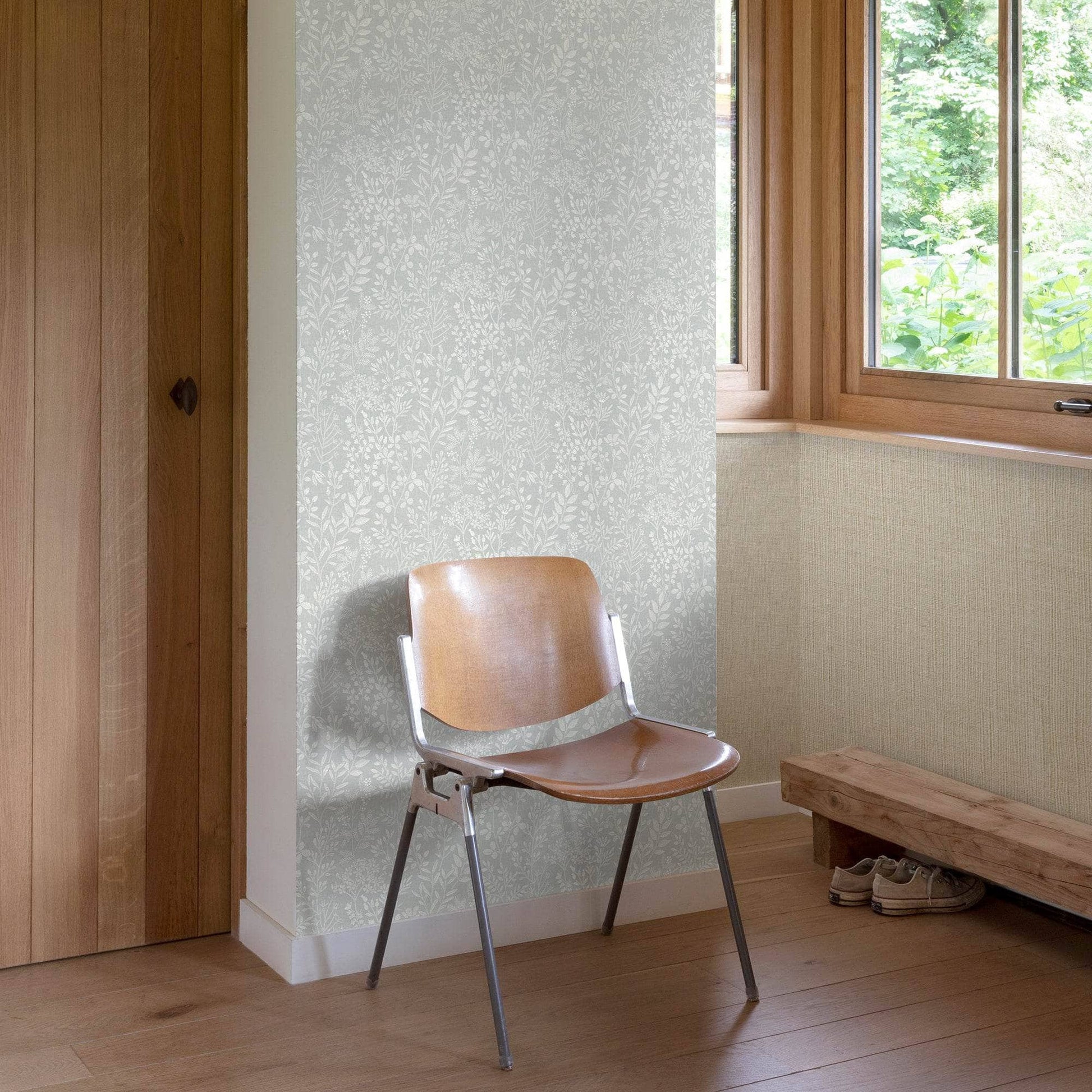 Wallpaper  -  Grandeco B44 Karuna Stitched Organic Grey Wallpaper - 205001  -  60345325