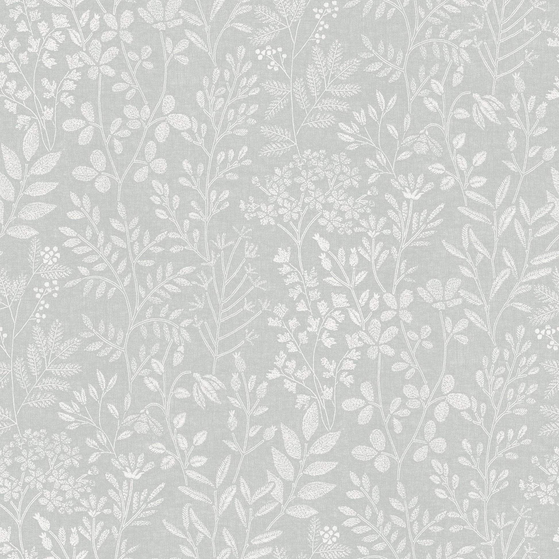 Wallpaper  -  Grandeco B44 Karuna Stitched Organic Grey Wallpaper - 205001  -  60345325