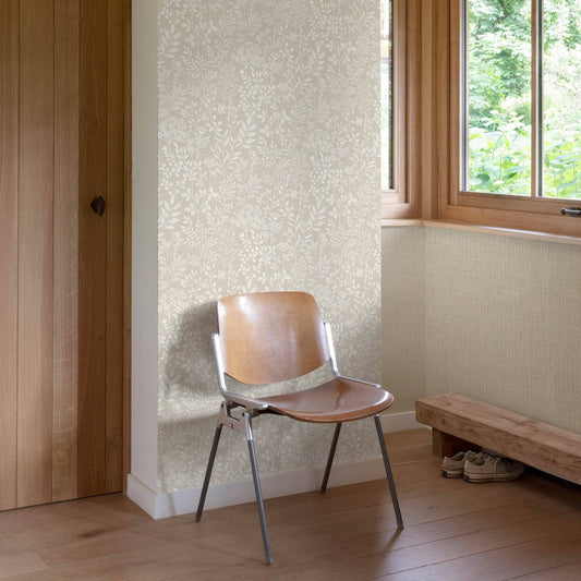 Wallpaper  -  Grandeco B44 Karuna Stitched Organic Taupe Wallpaper - 205002  -  60345327