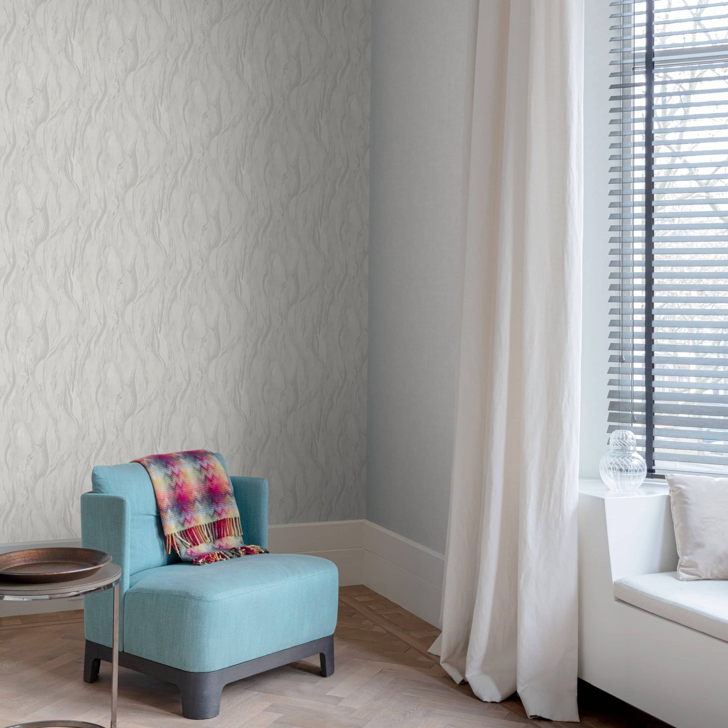 Wallpaper  -  Grandeco B20 Marbano Greige Wallpaper - VE1205  -  60369706