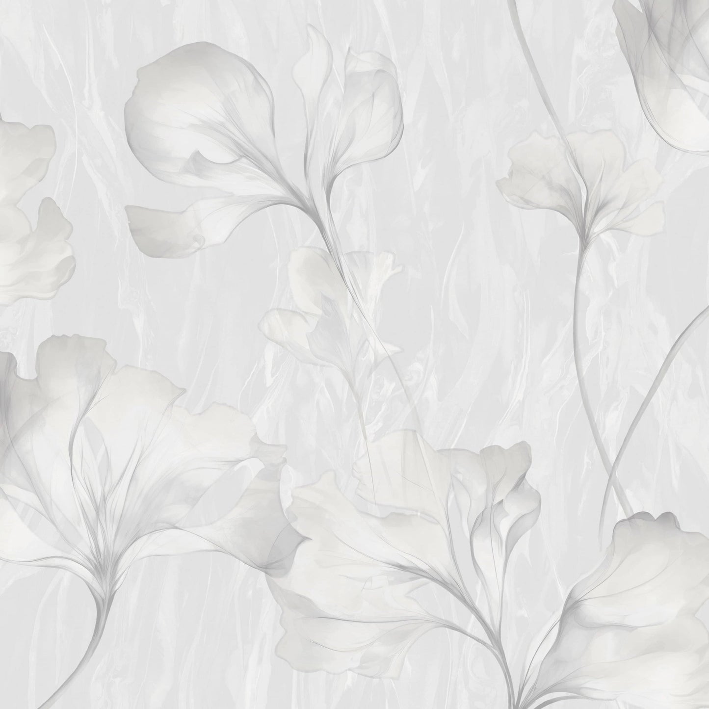 Wallpaper  -  Grandeco B21 Silk Flower Grey Wallpaper - VE3317  -  60369718