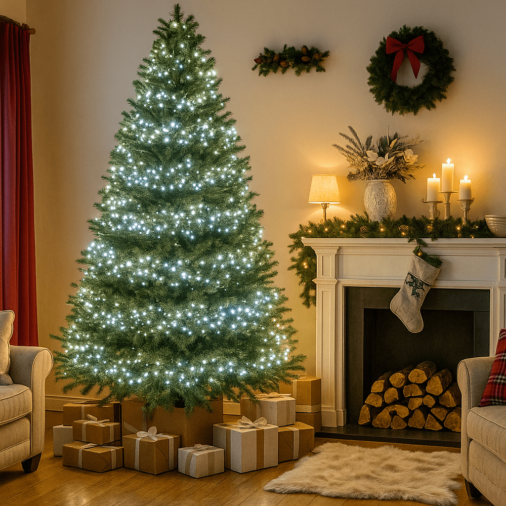 Lights  -  750 Multifunction Cluster Christmas Tree Lights - White  -  60369729