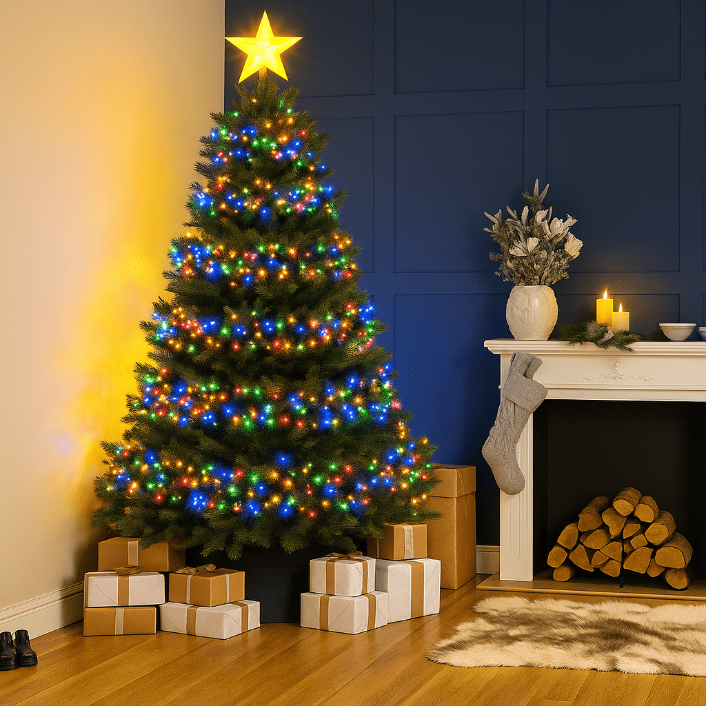 Lights  -  1000 Multifunction Cluster Christmas Tree Lights - Multicolour  -  60369757