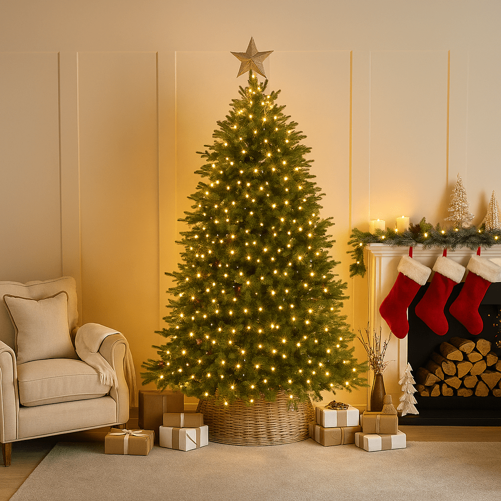 Christmas  -  2000 Compact Christmas Tree Lights Green Cable - Warm White  -  60487854
