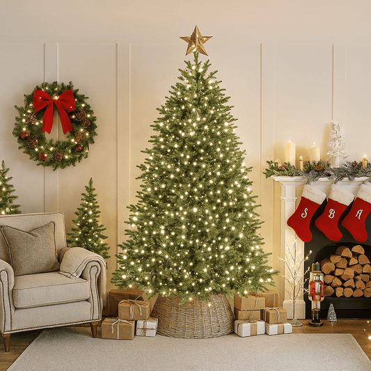 Christmas  -  2000 Compact Christmas Tree Lights Green Cable - White  -  60487853