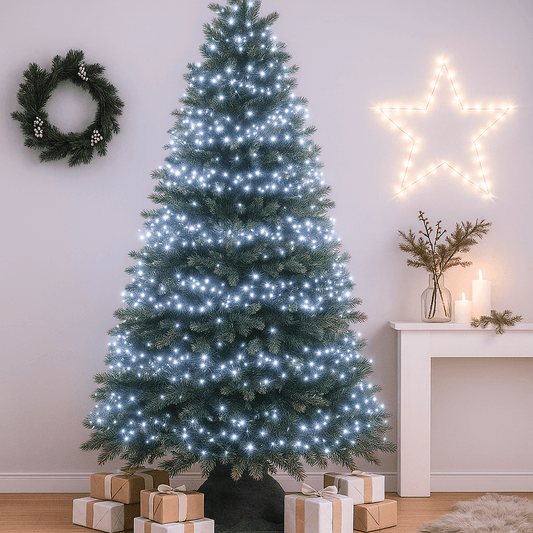 Lights  -  300 Multifunction Cluster Christmas Tree Lights - White  -  60369766