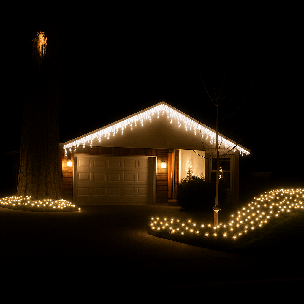 Lights  -  240 Snow Icicle Christmas Lights - White  -  60369774