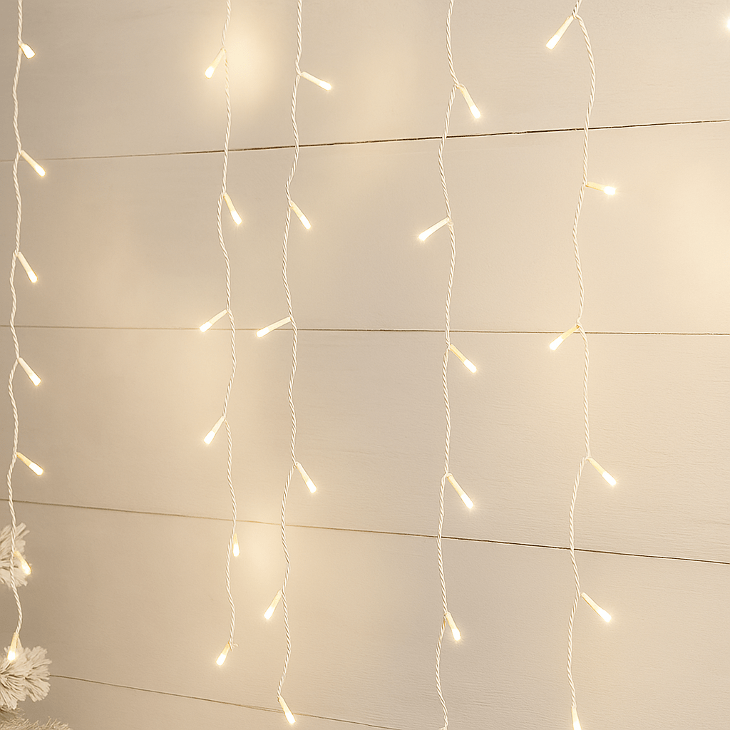 Lights  -  240 Snow Icicle Christmas Lights - White  -  60369774