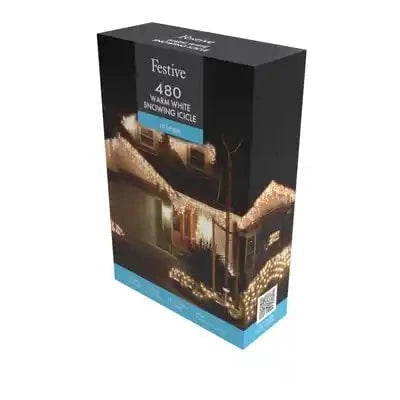 Lights  -  480 Snow Icicle Christmas Lights - Warm White  -  60369777