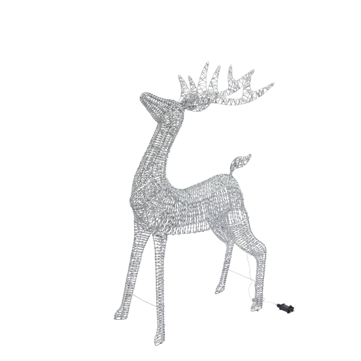 Christmas  -  Glittertwist Reindeer 95cm Silver  -  60418203